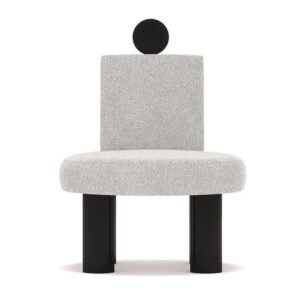 Beco Armchair / White Jacquard Fabric